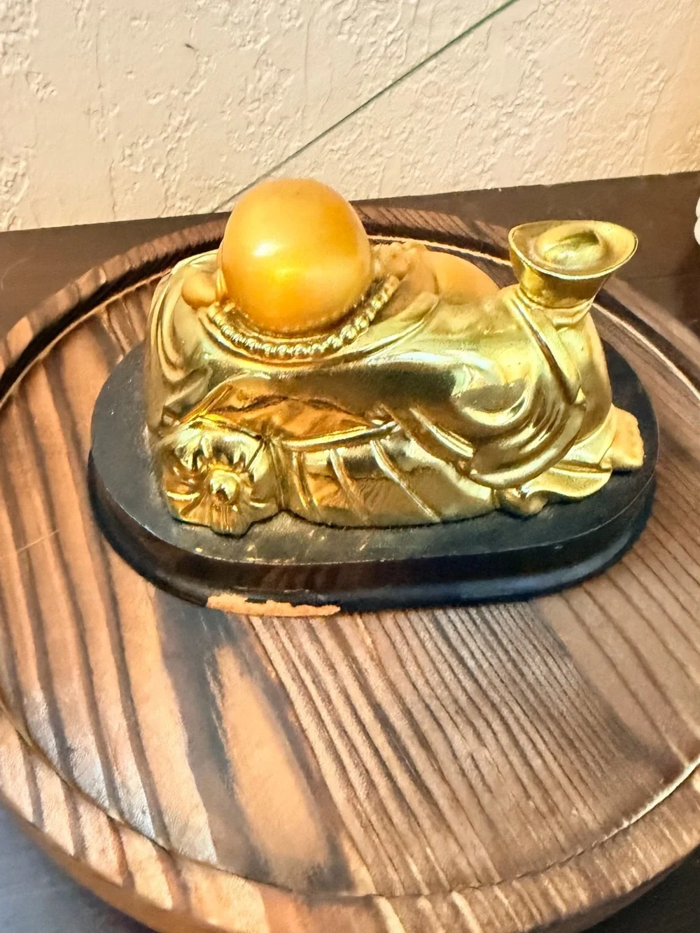 Golden Laughing Buddha Statue Home Accent - Gold small